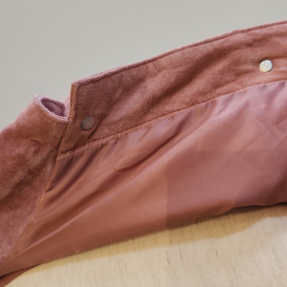 One Of A Kind Beautiful Vintage Eddie Bauer Pink Suede Jean Jacket Medium. - Picture 5 of 7